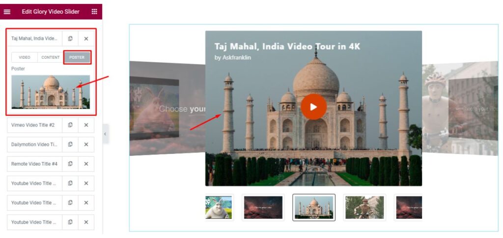 how to use video gallery widget
